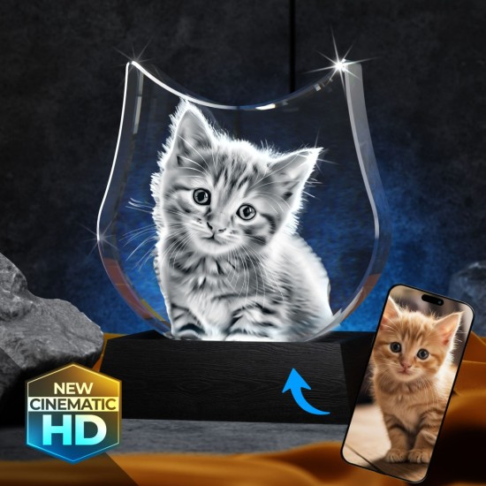 3D Crystal Large Cat main product photo