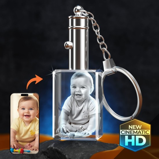 3D Crystal Rectangle Keychains main product photo