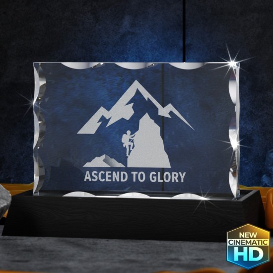 3D Crystal Notched Plaque Horizontal main product photo