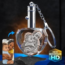 3D Crystal Heart Keychains
