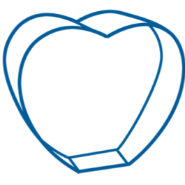 Wide Heart Large 5" x 4.3 x 2.4 / 13x11x5cm