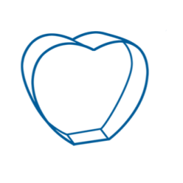 Wide Heart Small 3.2" x 2.8 x 1.6 / 8x7x4cm