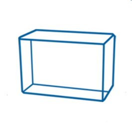 3D Crystal Rectangle Large Mantel 7.1" x 4.8 x 3.2 / 18x12x8cm
