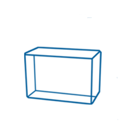 3D Crystal Rectangle Mini Mantel 6" x 4 x 2.5 / 15x10x6cm