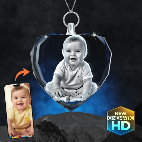 2D Crystal Heart Necklaces