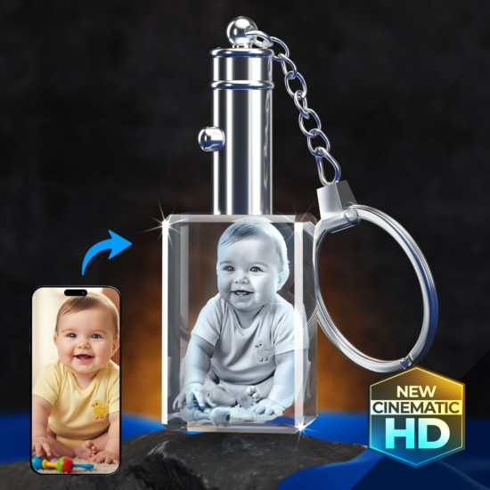 3D Crystal Rectangle Keychains