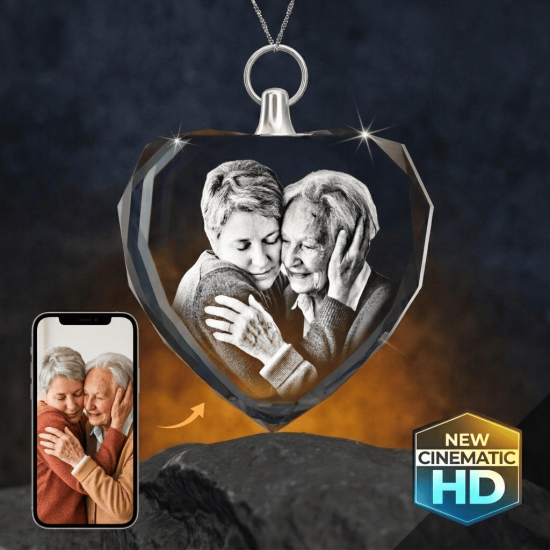 2D Crystal Heart Necklaces