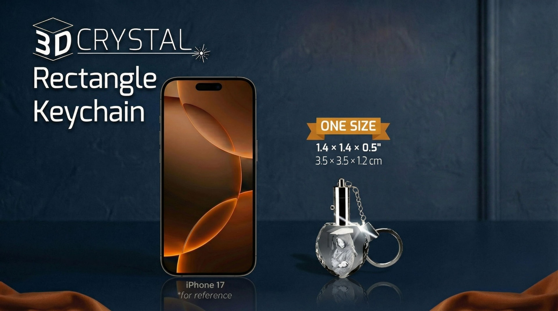 3d Crystal Heart Keychain Size Chart