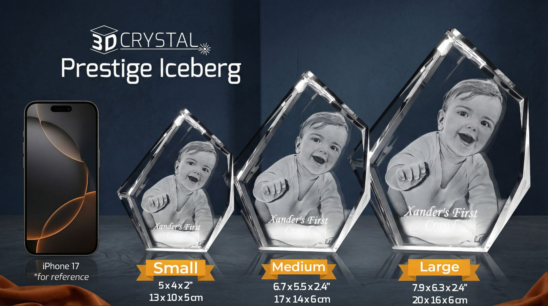 3d Crystal Prestige Iceberg Size Chart
